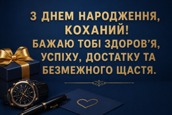 Теплі привітання з днем народження чоловіку від дружини картинка