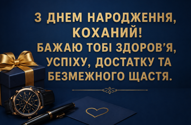 Теплі привітання з днем народження чоловіку від дружини картинка