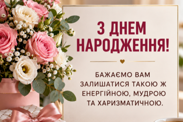 Теплі привітання з днем народження начальниці листівка